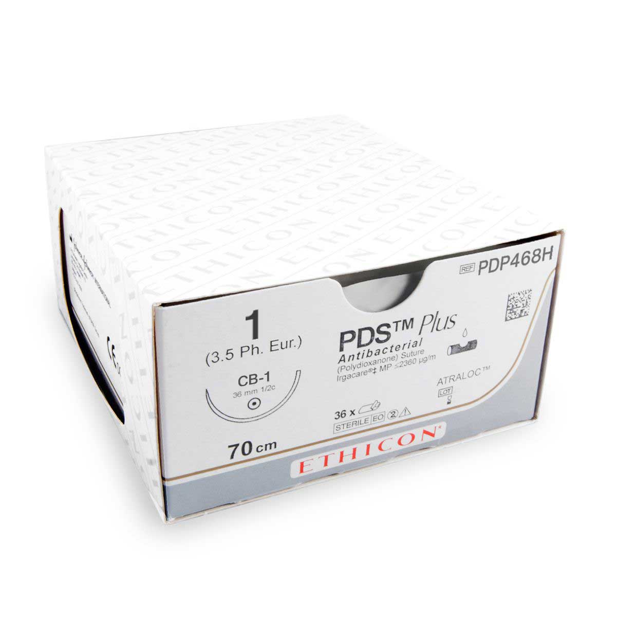 Ethicon Fil de suture PDS Plus (PDP468H, USP 1, EP-4, CP-1, 0.5, 70 cm) - 36 unités