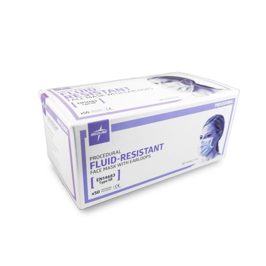 Masque facial Medline avec boucles auriculaires élastiques - 50 unités